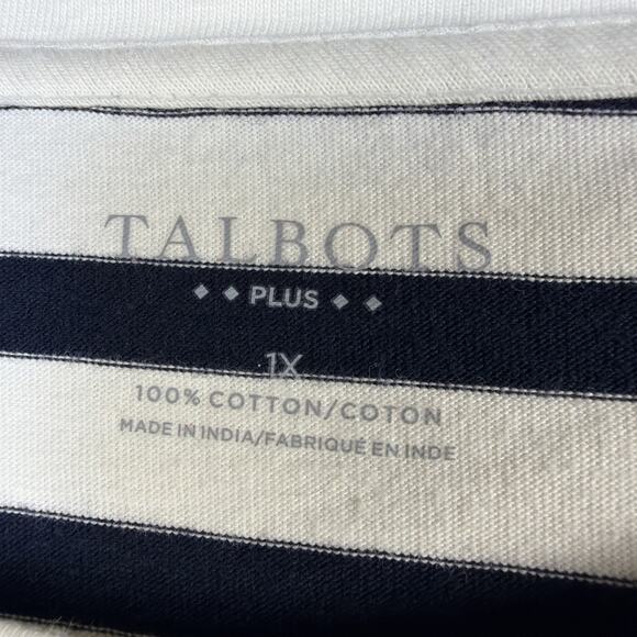 Talbots 1X Stripe Joy Wreath Crewneck Tee Long Sleeve Top Women’s Christmas XL - Picture 6 of 12